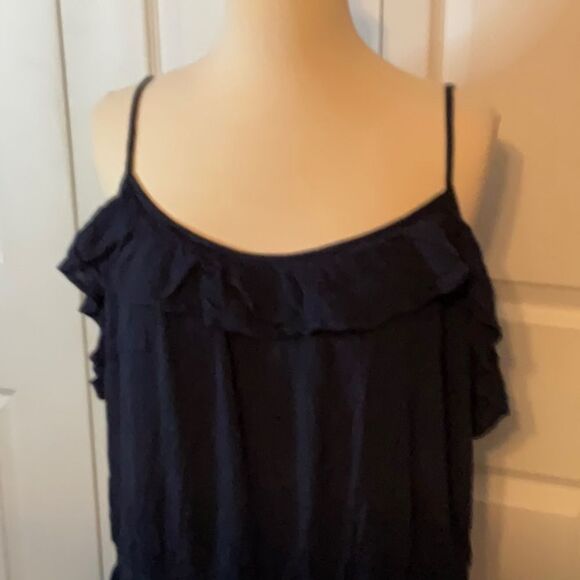 Ambiance Navy Blue Shorts Romper 1X - Picture 2 of 5